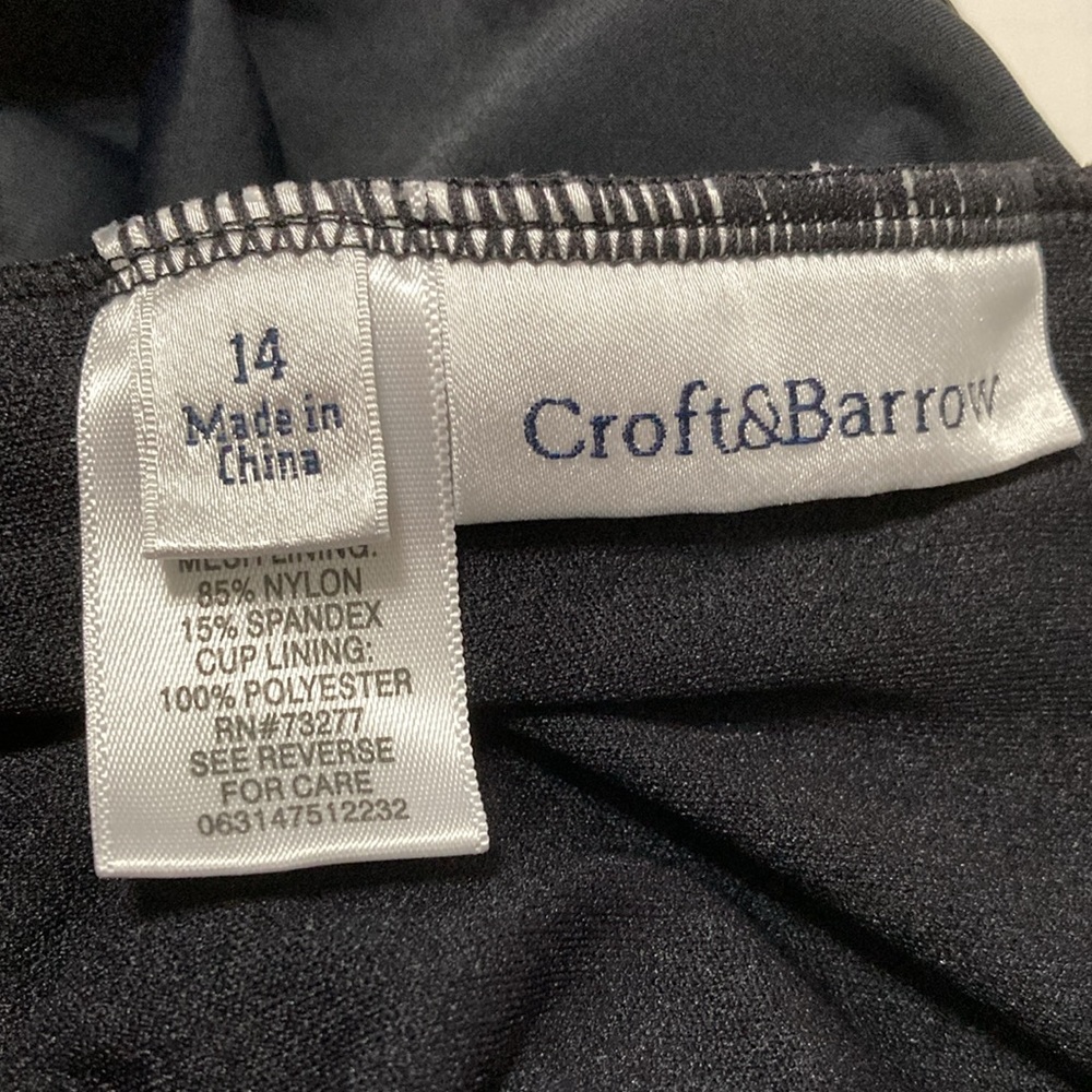 Croft & Barrow zebra ruffle tankini top size 14 - Picture 6 of 6